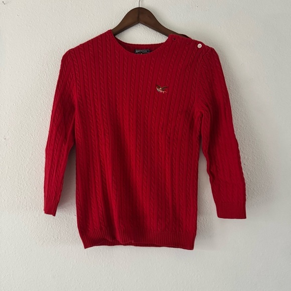 American Living Preppy Cable Knit Sweater Americana Small Old Money Ralph Lauren - Picture 9 of 9